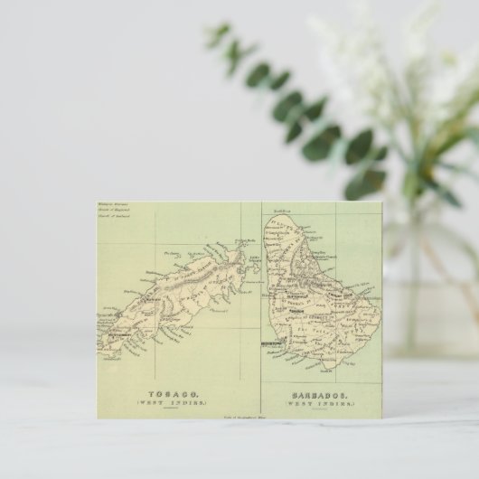 kaart van Barbados en Tobago (1853) (Staand voorkant)