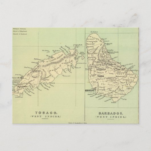kaart van Barbados en Tobago (1853) (Voorkant)