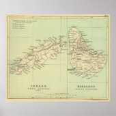  kaart van Barbados en Tobago (1853) Poster (Voorkant)