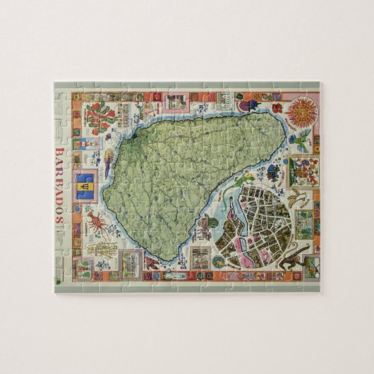  kaart van Barbados Legpuzzel (Horizontaal)