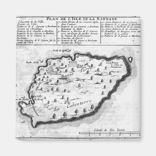 Kaart van Barbados Magneet (Voorkant)