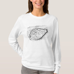 Kaart van Barbados T-shirt