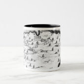 Kaart van Barbados Tweekleurige Koffiemok (Center)