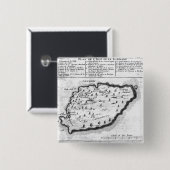 Kaart van Barbados Vierkante Button 5,1 Cm (Voorkant /achterkant)