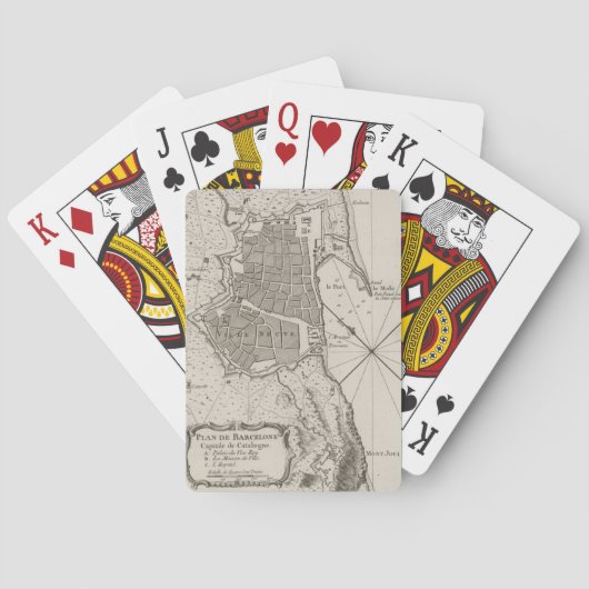  kaart van Barcelona Spanje (1764) (Achterkant)