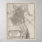  kaart van Barcelona Spanje (1764) Poster (Voorkant)