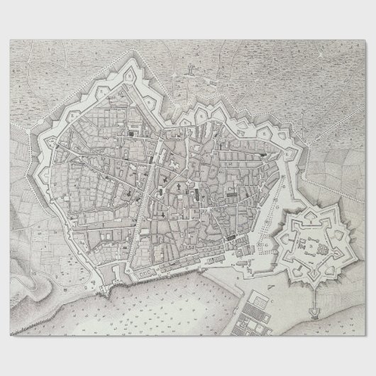  kaart van Barcelona Spanje (1806) Cadeaupapier (Vlak)