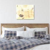 kaart van Barcelona Spanje (1859) Canvas Afdruk (Insitu (Slaapkamer))