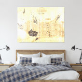  kaart van Barcelona Spanje (1859) Canvas Afdruk (Insitu (Slaapkamer))