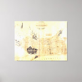  kaart van Barcelona Spanje (1859) Canvas Afdruk (Voorkant)