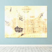  kaart van Barcelona Spanje (1859) Canvas Afdruk (Insitu (Houten vloer))