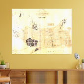  kaart van Barcelona Spanje (1859) Canvas Afdruk (Insitu (Woonkamer))