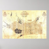  kaart van Barcelona Spanje (1859) Poster (Voorkant)