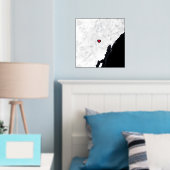 Kaart van Barcelona, Spanje Modern Elegant Classy  Folie Afdrukken (Insitu (Slaapkamer))