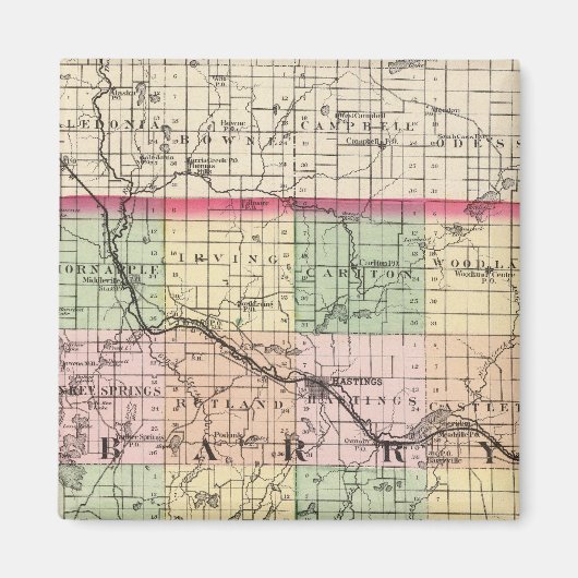Kaart van Barry County, Michigan Magneet (Voorkant)