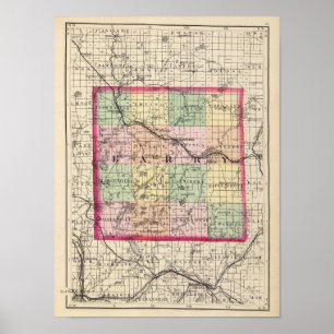Kaart van Barry County, Michigan Poster