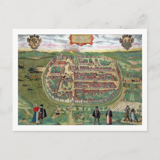 Kaart van Barth, van "Civitates Orbis Terrarum" do (Voorkant)
