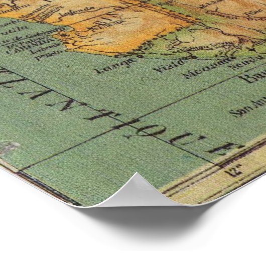 Kaart van Bas Congo - Belgisch Congo 1913 Poster (Hoek)