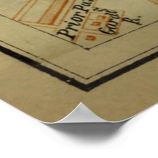  kaart van Bath England (1901) Poster (Hoek)