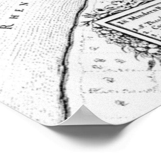  kaart van Bazel (1642) Poster (Hoek)