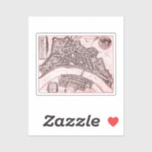 kaart van Bazel (1642) Sticker (Vel)