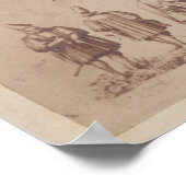 kaart van Bazel Zwitserland (1873) Poster (Hoek)