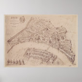  kaart van Bazel Zwitserland (1873) Poster (Voorkant)