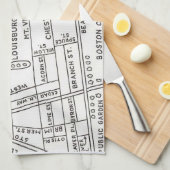 Kaart van Beacon Hill in Boston Theedoek (Quarter Fold)