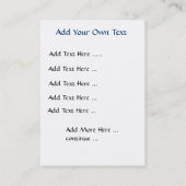 Kaart van behuizing / oproepkaart door SRF Contactkaartje (Achterkant)