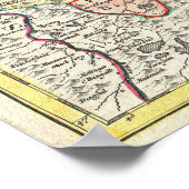 kaart van Beieren Duitsland (1728) Poster (Hoek)