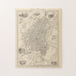  kaart van Belfast Ireland (1851) Legpuzzel