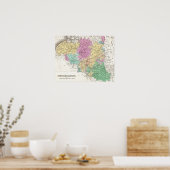  kaart van België (1827) Poster (Keuken)