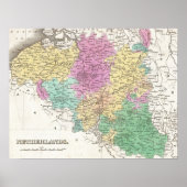  kaart van België (1827) Poster (Voorkant)