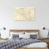 Kaart van België en Luxemburg Canvas Afdruk (Insitu (Slaapkamer))