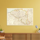 Kaart van België en Luxemburg Canvas Afdruk (Insitu (Woonkamer))