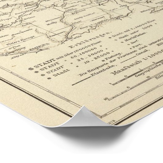 Kaart van België en Luxemburg Poster (Hoek)