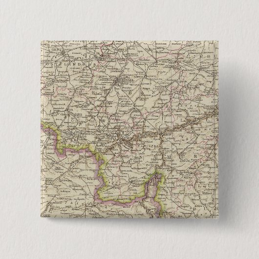 Kaart van België en Luxemburg Vierkante Button 5,1 Cm (Voorkant)