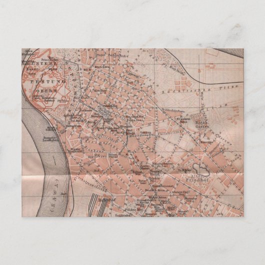  kaart van Belgrado Servië (1905) (Voorkant)