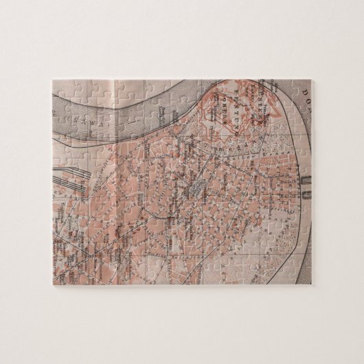  kaart van Belgrado Servië (1905) Legpuzzel (Horizontaal)