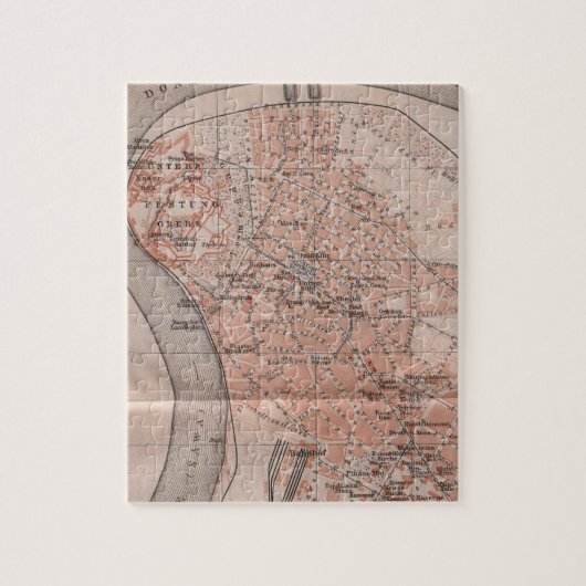  kaart van Belgrado Servië (1905) Legpuzzel (Verticaal)