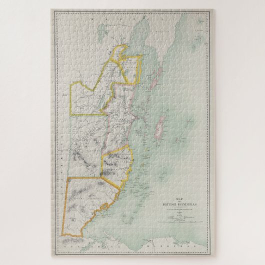 kaart van Belize (1921) Legpuzzel (Verticaal)
