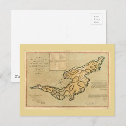 Kaart van Bequia (1794) (Voorkant / Achterkant)