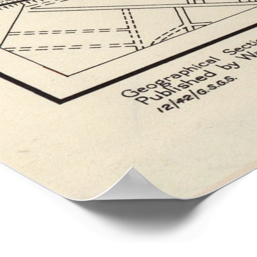  kaart van Bergamo Italië (1943) Poster (Hoek)