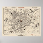  kaart van Bergamo Italië (1943) Poster (Voorkant)