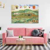 Kaart van Bergen, van "Civitates Orbis Terrarum" d Canvas Afdruk (Insitu (Woonkamer))