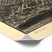 Kaart van Berkeley, Birds-Eye Uitzicht, 1909 Poster (Hoek)