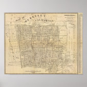 Kaart van Berkeley, Californië Poster (Voorkant)