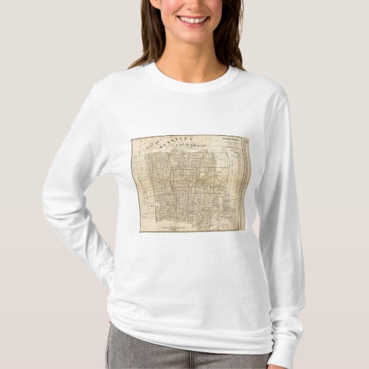 Kaart van Berkeley, Californië T-shirt (Voorkant)