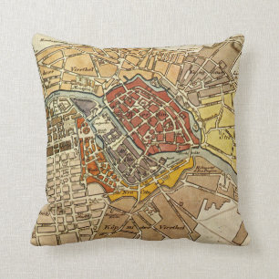  kaart van Berlijn Duitsland (1789) Kussen