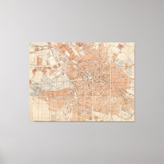  kaart van Berlijn Duitsland (1877) Canvas Afdruk (Voorkant)